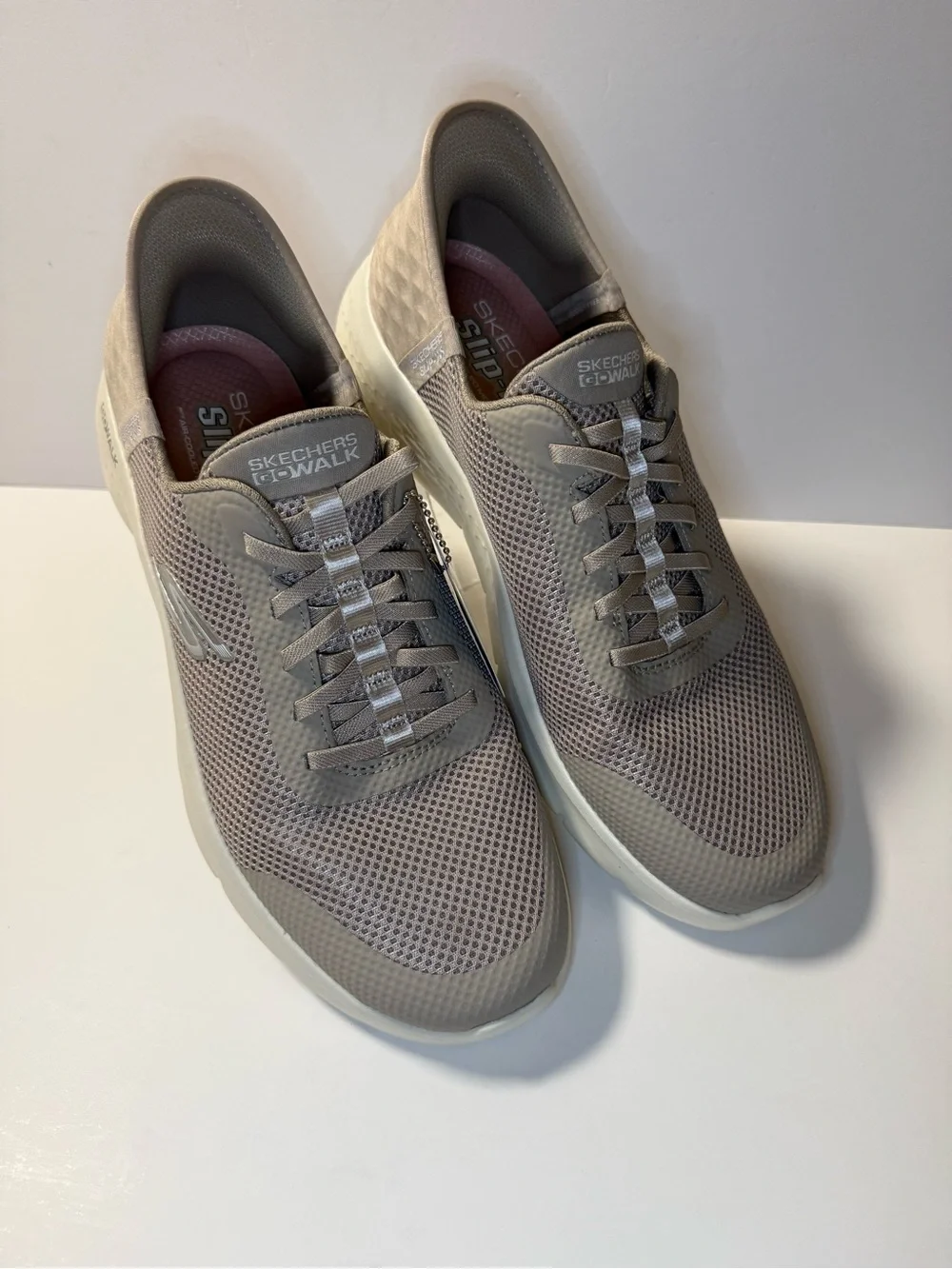 Skechers GOwalk Women’s Taupe Mesh Lace-Up Sneakers
